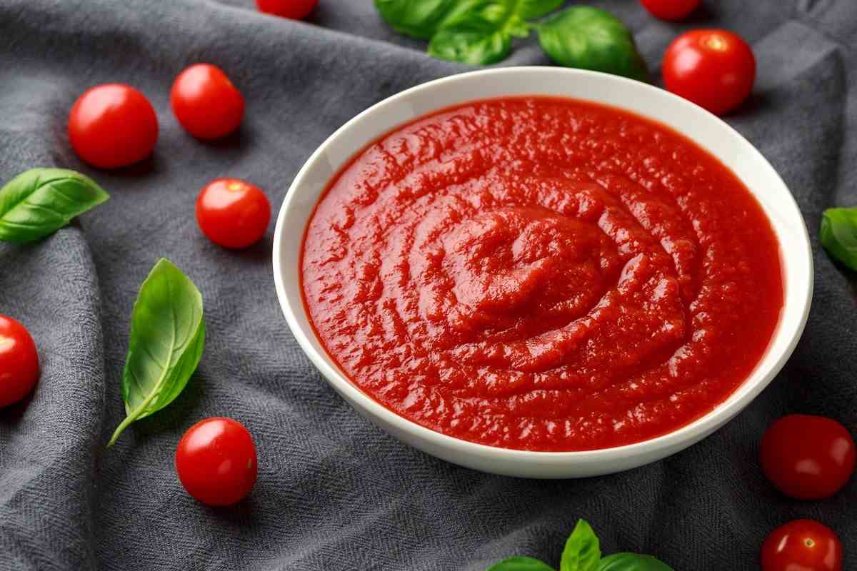 Salted tomato paste 28 30 Brix